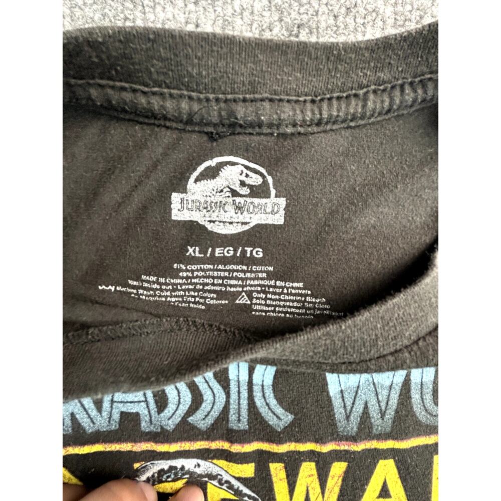 Jurassic World Raptor Country Graphic T Shirt Kids XL Black Dinosaur Tee - Picture 3 of 6